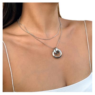 China FASHIONABLE China Ladies All-match Best-Selling Metal Made Non-fading Geometric Design Necklace for sale