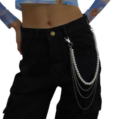 China FASHIONABLE Wholesale High Quality Pants Chain Multilayer Pearl Body Chain Pants Chain for sale