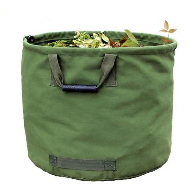 China Large Capacity Lawn Garden Or Yard Reusable Leaf Container Oxofrd Cloth Garden Leaf Clean Folding Bag With Handles for sale