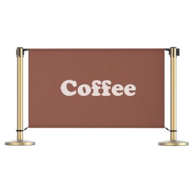 China Outdoor Iron / Stainless Steel Cafe Barrier Banner Metal Crowd Control Barriers for sale