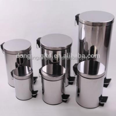 China Sustainable Stainless Steel 3L , 20L Round Pedal Waste Bin for sale