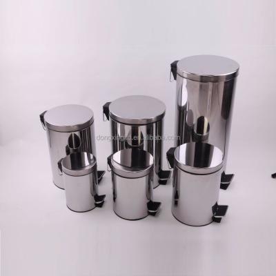 China Sustainable 30 Liter Round Stainless Steel Pedal Bin Bin for sale