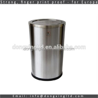 China 50L Swing Lid Stainless Steel Sustainable Waste Bin For Hotel for sale