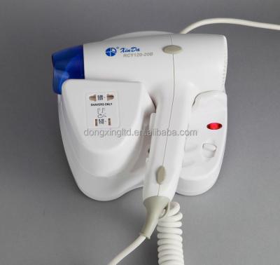 China Ionic Hot Sales Universal Wall Mounted Hotel Hair Dryer for sale