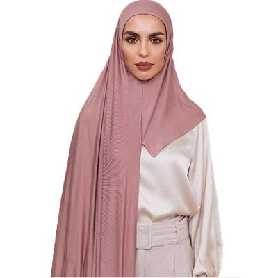 China New Custom Fashion One Loop Cotton Snap Tank Hijab Ready To Wear Premium Stretchy Scarf Shawls Tank Top Hijab Instant Hijab for sale