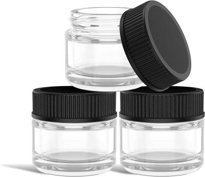 China HEYGO 3ml 5ml 7ml Kid's Glass Jar Lid Sticker Heavy Duty Glass Bottle JARS Custom Clear Smooth Matte Clear Food Grade Glass for sale