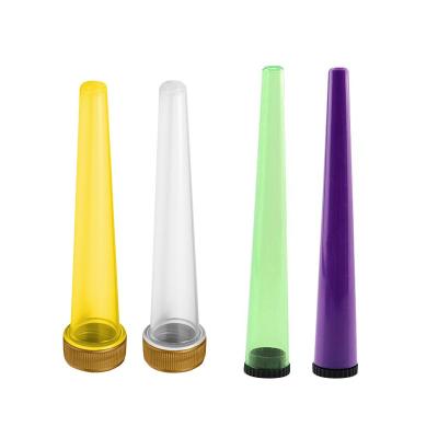 China Custom Hot Selling Top Plastic Conical Tube 98mm 100mm 110mm Child Resistant Tube Child Colored Plastic Noise Proof for sale