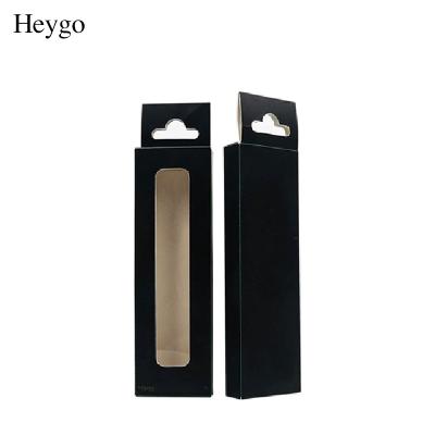 China OEM Recyclable Logo Punch Hole Folder UV Coating Colorful Fancy Paper Box Packaging HYG BOX 003 for sale