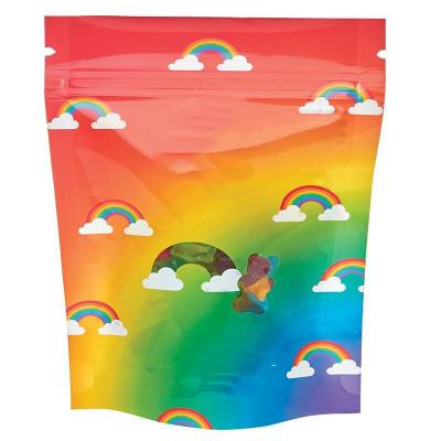 China Bulk Supply Disposable Resealable Mylar Lamination Bag 3.5g Smell Proof Zipper Child Shiny Lock Kid Resistant Holographic Plastic Bag for sale