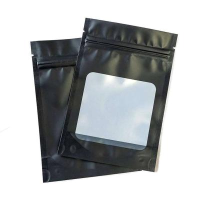 China Recyclable Smell Proof Matte Mylar Airtight Ziplock Resealable Aluminum Foil Pouch Bags With Clear Window for sale