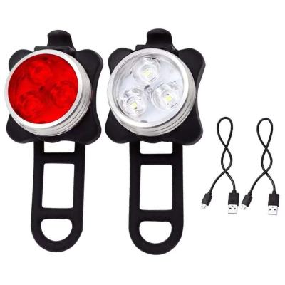 China USB Rechargeable Bike Light Set Front Light Back Light For Bike 650mAh (not including battery) for sale