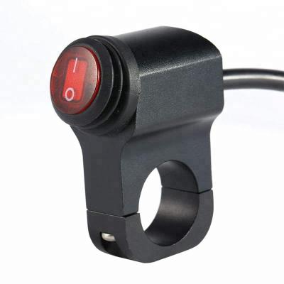 China 12V Motorcycle ATV LED Handlebar Headlight Switch Aluminum Alloy Waterproof Fog Light Red Spot On Switch for sale