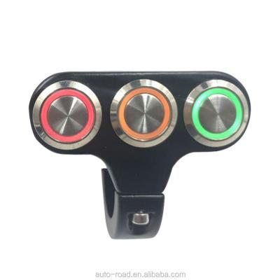 China Aluminum Alloy Motorcycle Handlebar Switch 22mm Headlight Fog Light ON-OFF With Indicator Light for sale