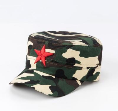 China 2020010344 COMMON Star Camouflage Flat Cap Kids Camouflage Hat Star Embroidery Top Hat for sale