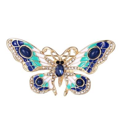 China ALLOY 2022011708 Crystal Stones Butterfly Brooch Pin for sale