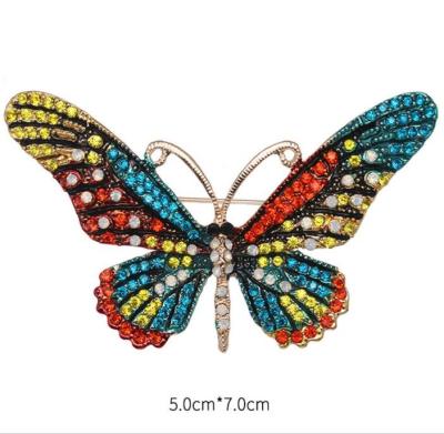 China 2022011702 ALLOY Crystal Butterfly Brooch Pin for sale