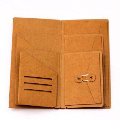 China Paper Paper Traveler's Packing Folder With Folder Bag For Card Ticket String And Button Envelopes 2021042306 for sale