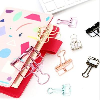 China 2022030912 Metal Small Size Paper Clip Hallow Durable Metal Binder Clips Paper Clamps Locator for sale