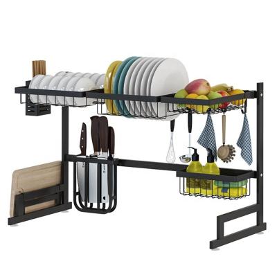 China 65-100cm Large Commercial Stainless Steel Buffet Organizer Over The Sink Drainer Storage Dish Sustainable Rack for sale