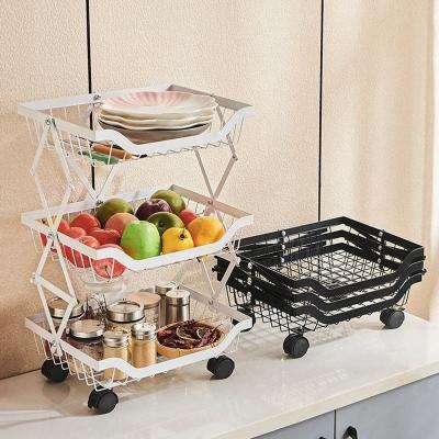 China Bathroom 6 Tier Fruit Vegetable Basket For Kitchen Fruit Vegetable Storage Cart Basket Vegetable Bins For Onions And Potatoes for sale