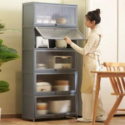 China Multi-Layer Stainless Steel Movable Anti Dust Kitchen Storage Cabinet Storage Cabinet With Sealed Door for sale