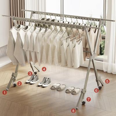 China Daily Life Clothes Rack Clothes Drying Racks With Wind Proof Legs Hanger Dryer Aluminum Folding Clothes Racks And Drying Racks for sale