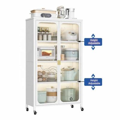 China Fully Sealed Viable Can Rack Pantry Organizer Kitchen Cabinet With Doors for sale