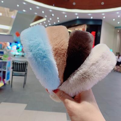 China Wholesale Autumn Hair Accessories Winter Luxury Faux Fur Headband Sets Hairy Artificial Fur Headband Women for sale