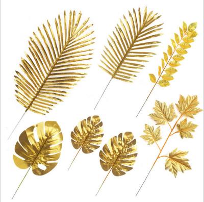 China Europe factory direct sales artificial plant for plastic craft accessories decorative gold foil decoration for sale