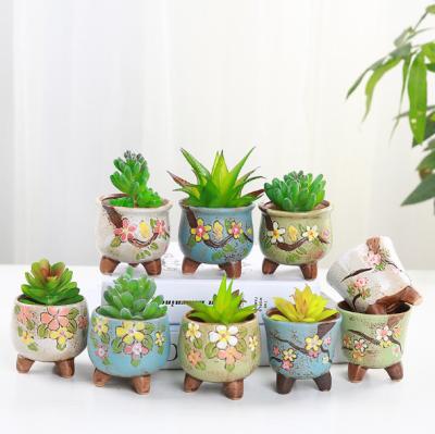 China Home Decoration Mini Korean Color Gardening Hand Painted Cute Succulent Pot for sale