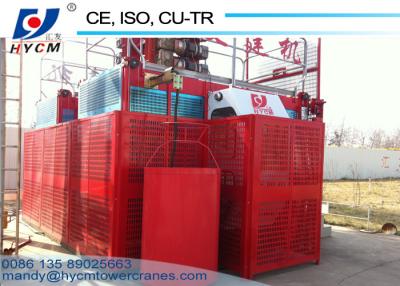 China Frequency 2Tons Construction Hoist Elevator Cage Lift SC100/100 Two Cages for sale