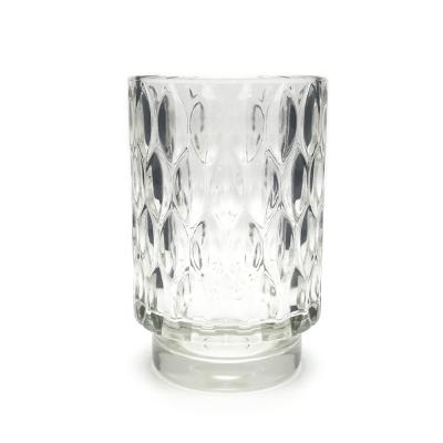 China Home Weddings Decoration Round Shape Clear Glass Candle Jar for sale