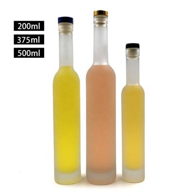 China Beverage 200ml 375ml 500ml Frosted White Ice Wine Bottle Glass for sale