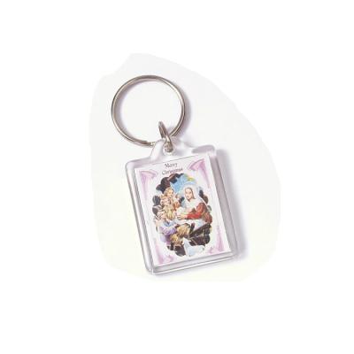 China STARWOOD#9009 23*34mm Snap Picture Keyring Crystal Clear Acrylic Photo Frame Acrylic Promotional Rectangle Key Chain Cover Tag for sale