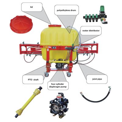 China High Efficiency Agriculture Machinery 600L Boom Sprayer Farm Tractors Hydraulic Rod Spray Machine for sale