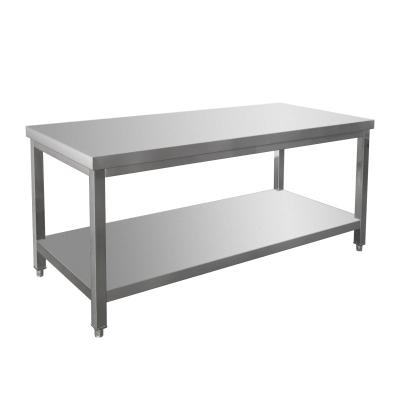 China Best Selling Commercial Kitchen Double Layer Worktable Stainless Steel Kitchen Work Table Double-Layer Kitchen Work Table for sale