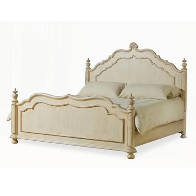 China Retro Style Rustic American Country Queen Bed Villa Bedroom Solid Wood Nostalgic Princess Wedding Bed for sale