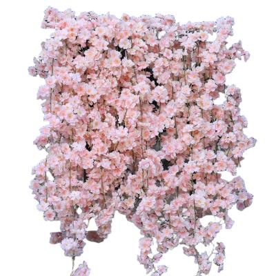 China Beautiful Colorful Wedding decoration Artificial Sakura Cherry blossom vine flower  Factory wholesale silk flowers  Christmas  Holiday for sale