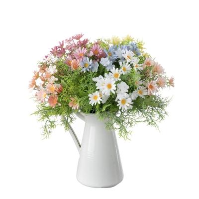 China Beautiful Colorful Artificial A bouquet of daisies Daisy Flowers Factory wholesale silk flower home Courtyard Christmas wedding Outdoor decoration for sale