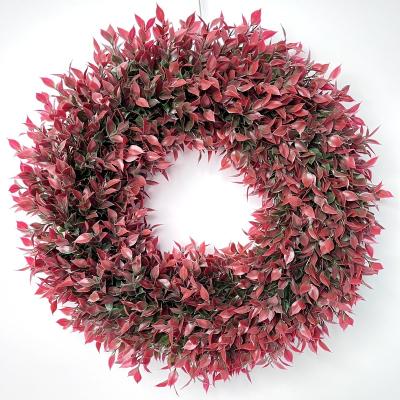 China Beautiful Colorful Hot selling red artificial wreath artificial flower  wedding decoration home decoration flower arrangement  Christmas DIY party for sale