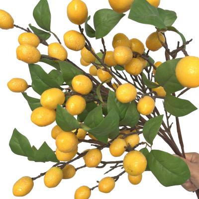 China Beautiful Colorful Artificial lemon tree fruit Factory wholesale Silk flowers home decoration wedding Outdoor Garden decoration ROSE  party for sale