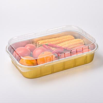 China Food Thickened Rectangular Disposable Aluminum Foil Food Container With Sealing Lids for sale