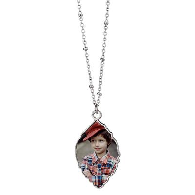 China Fashion Jewelry Necklace Metal Blanks Sublimation Souvenir New Style Pendant Necklace for sale