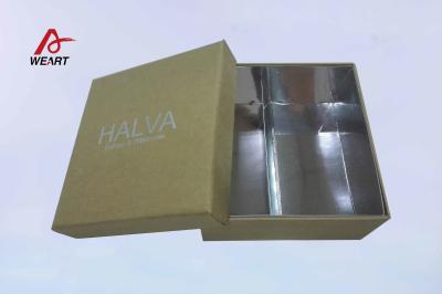 China Customize Brown Kraft Paper Box , gift packaging boxes LOGO Sliver Hot Stamping for sale