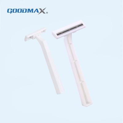 China Simple Design Personal Care Razor Single Blade Male Twin Blade Disposable Blue Over 5 Times Sweden Stainless Steel 580-650HV HIPS+ ABS for sale