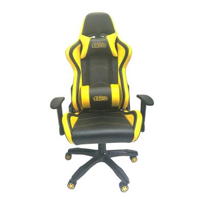 China Adjustable (Height) Wide Seat Ergonomic Computer Gamer Chair With Armrest 4D Creamy Leather PU Headrest And Lumbar Support Gaming Chair for sale