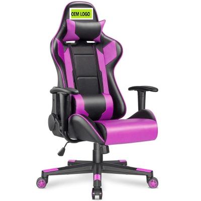 China Adjustable Popular Leather Material Back (Height) Back Gaming Chair Racing Ergonomic Custom Logo Computer Gaming Chair for sale