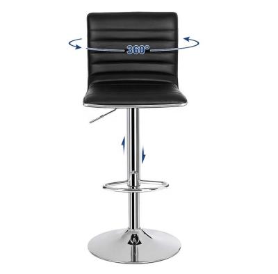 China 2022 modern cheap PU or black fabric leather upholstered style bar chair swivel bar stools single adjustable freestanding bar chairs for sale