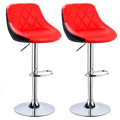 China Modern White Red Club Sneaks Modern Gas Lift Barstool Kitchen Bar Height Restaurant Dining Chairs for sale