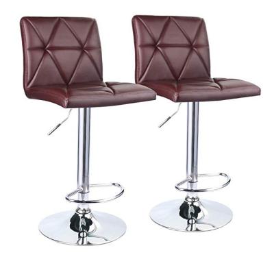 China Hot Sale 2022 Modern Swivel Modern Gray Bar Stool Diagonal Line Hydraulic Adjustable Bar Stools 2 Set for sale